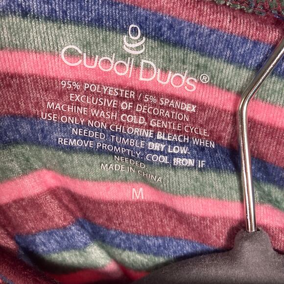 Cuddl Duds Pajama Set M Weekend Getaway Long Sleeve Stripe Lounge 2-Piece - Picture 7 of 16